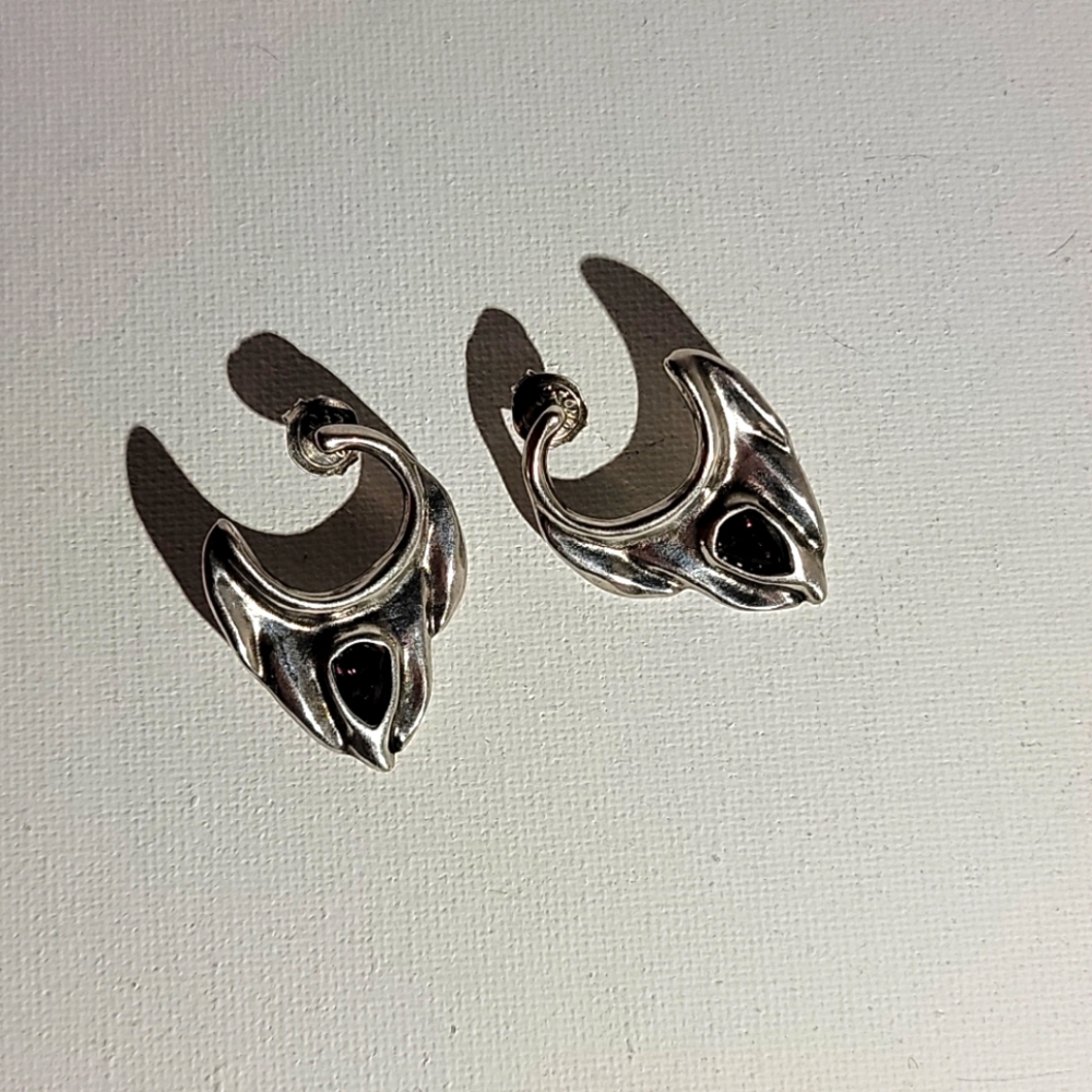 pavonearse swarovski elements half moon earrings